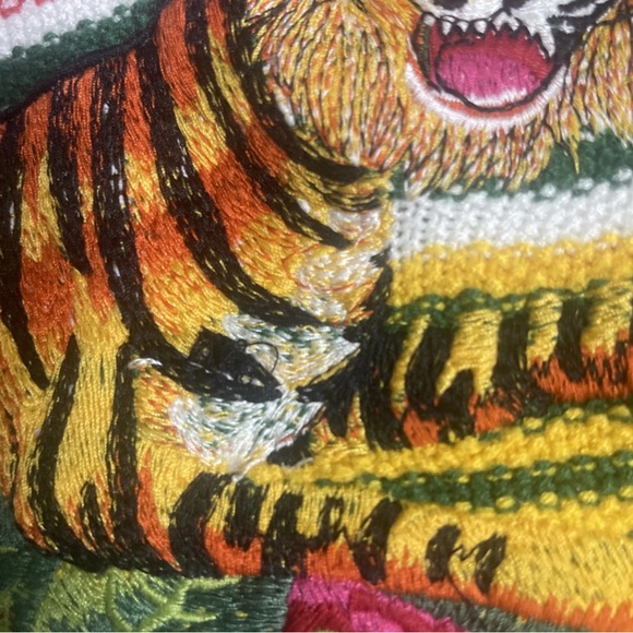Vintage Gucci Tiger Knit Sweater Women’s Sz XS-S Embroidered Tiger Rare - Picture 10 of 15
